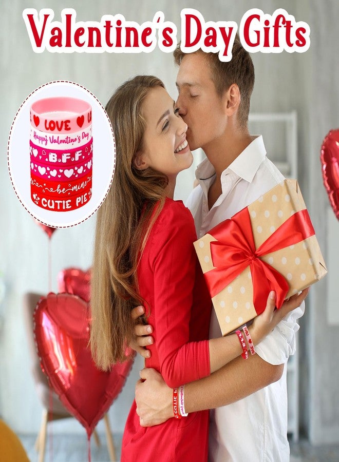 VICROIC 30 PCS Valentine's Day Rubber Bracelets, Valentines Silicone Wristbands bulk for Valentines Day Gifts, Prizes, Valentine Goodie Bag Stuffers, Valentine Party Favor Supplies - Image 5